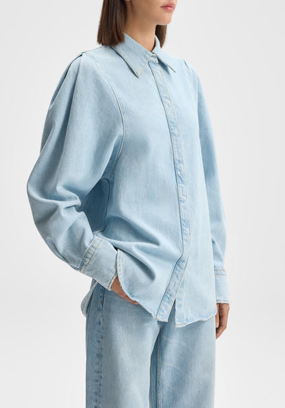 Sculpted Sleeve Denim Shirt