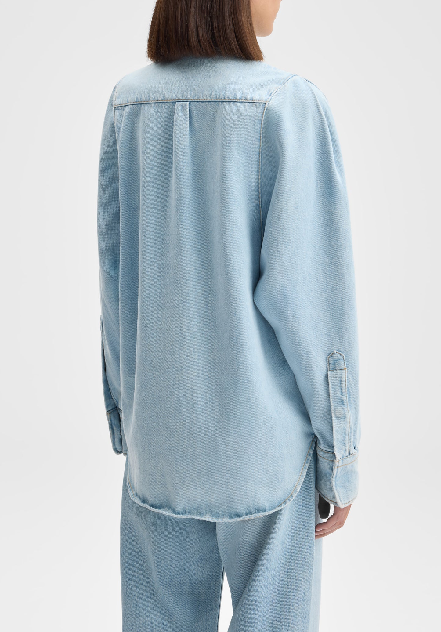 Sculpted Sleeve Denim Shirt