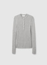 Cashmere rib knit button up