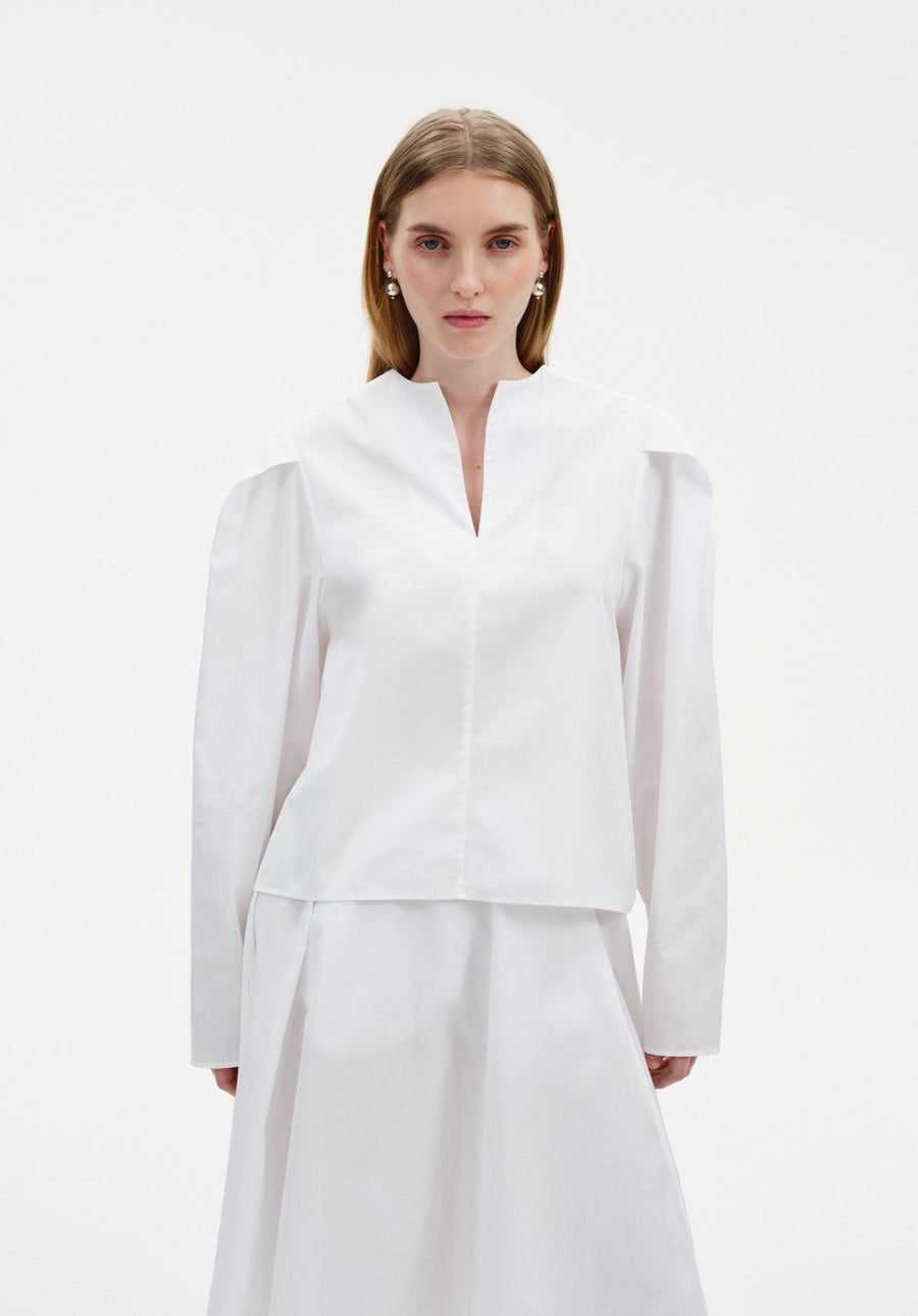 Pleated Shoulder Blouse