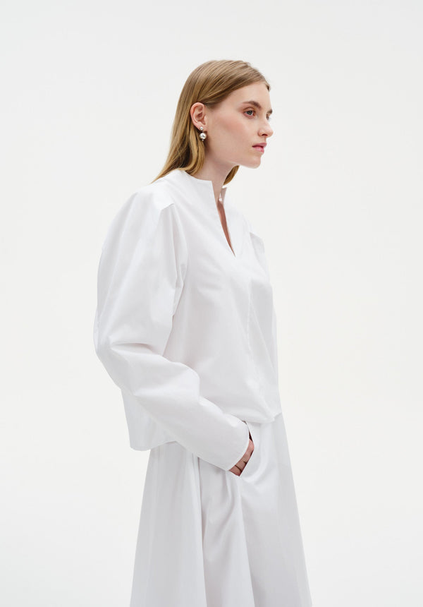 Pleated Shoulder Blouse