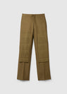 Pleated patch organic wool & silk trouser