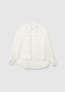 Pleated organic silk patch shirt