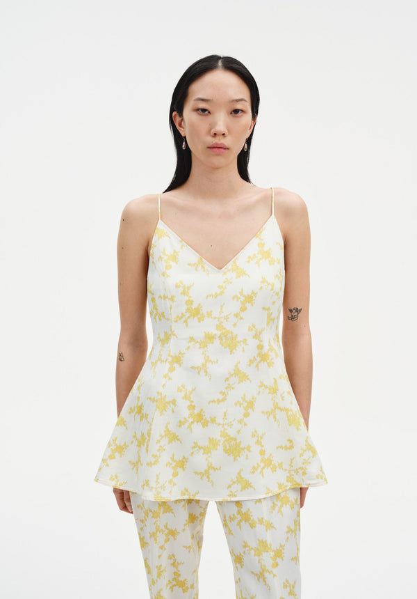 Sculpted Printed Strap Top