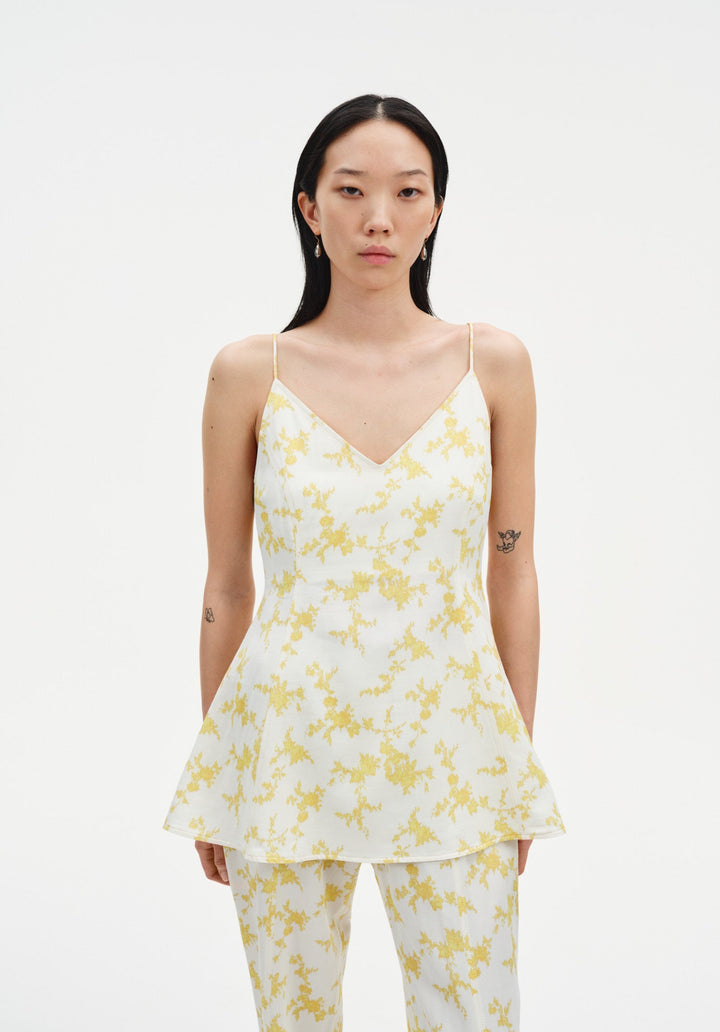 Sculpted Printed Strap Top