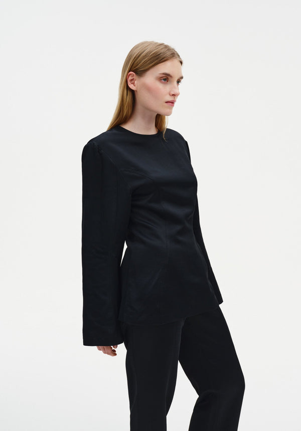 Sculpted Satin Blouse