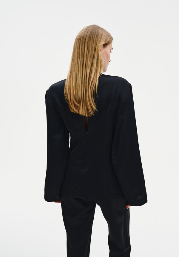 Sculpted Satin Blouse