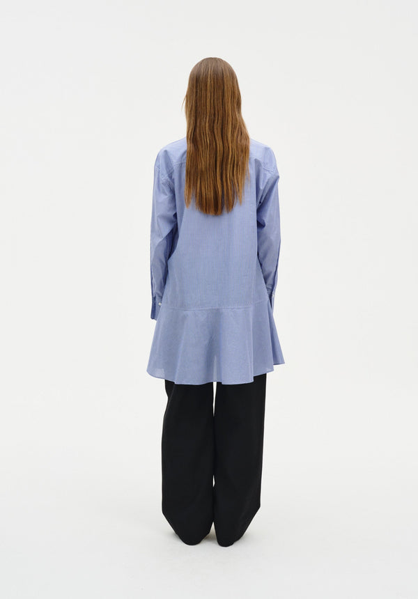 Striped Petal Bottom Shirt Dress